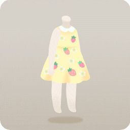 野苺柄イエローワンピ