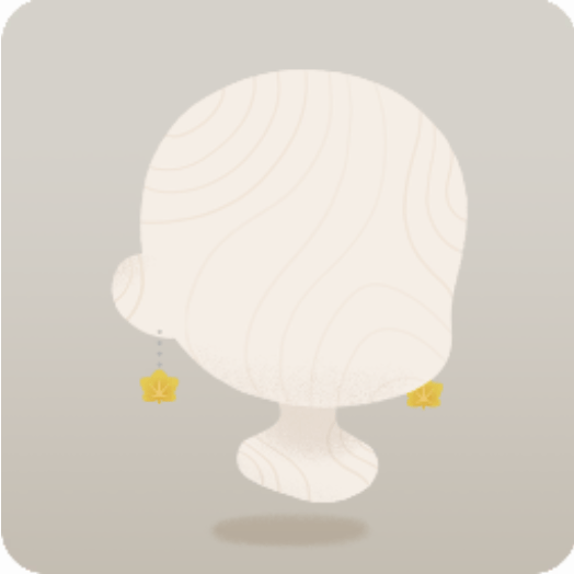 黄色い楓のイヤリング