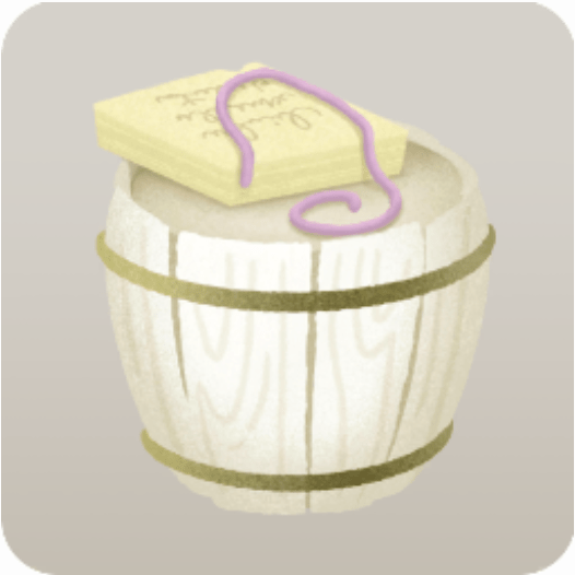 手紙が置かれた樽