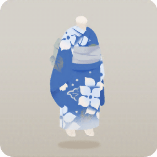 紫陽花柄の浴衣・青