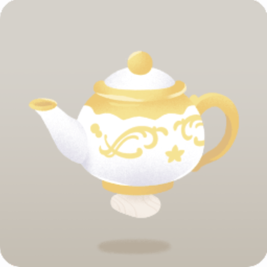 お茶会の日のティーポット