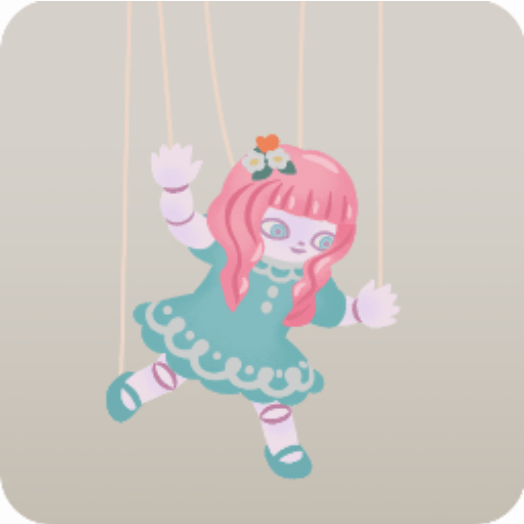 青い服のマリオネット