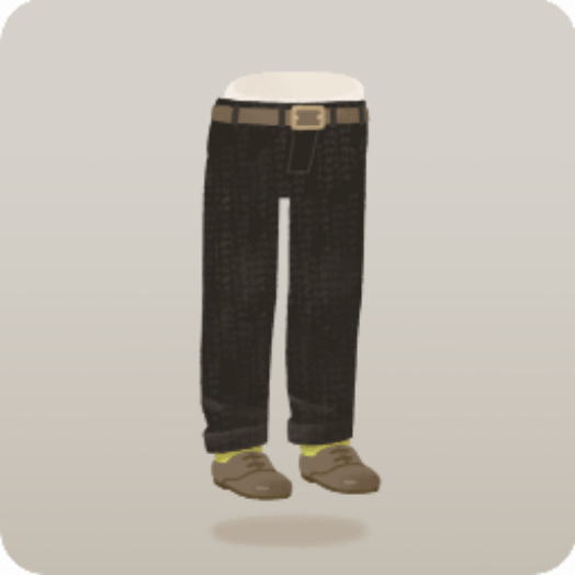 ツイードズボンと革靴