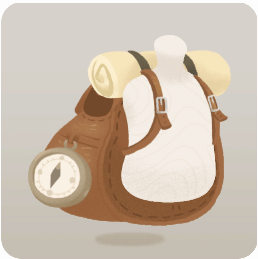 探検家の大きなリュック