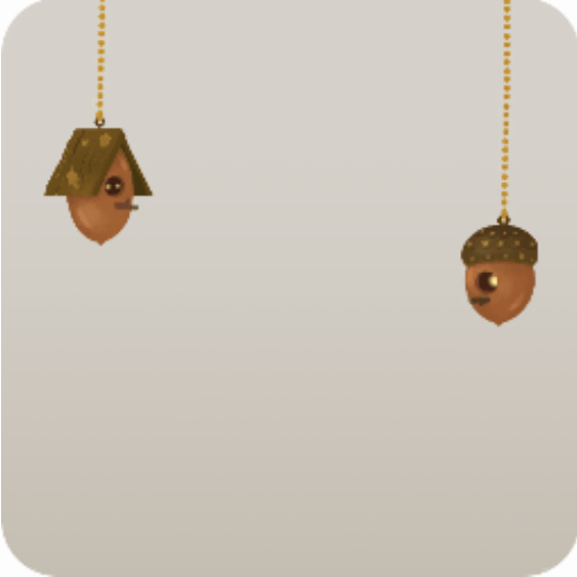 小さなどんぐり巣箱のオーナメント