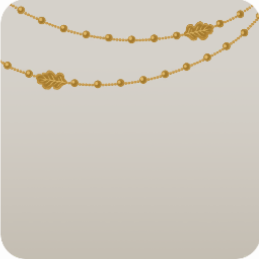 金の葉とチェーンのオーナメント