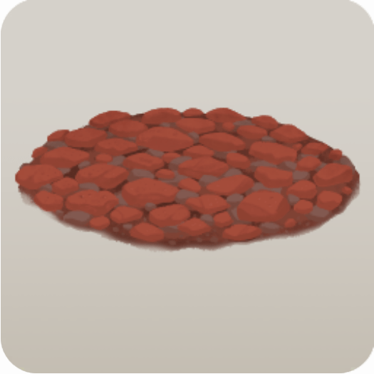 ドライガーデンの赤い土