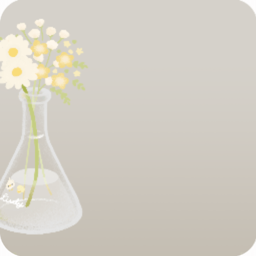 フラスコ型フラワーベース・白花