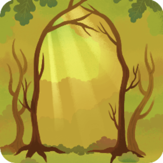 深い森の入り口の背景・初秋