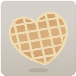 ハートのワッフル