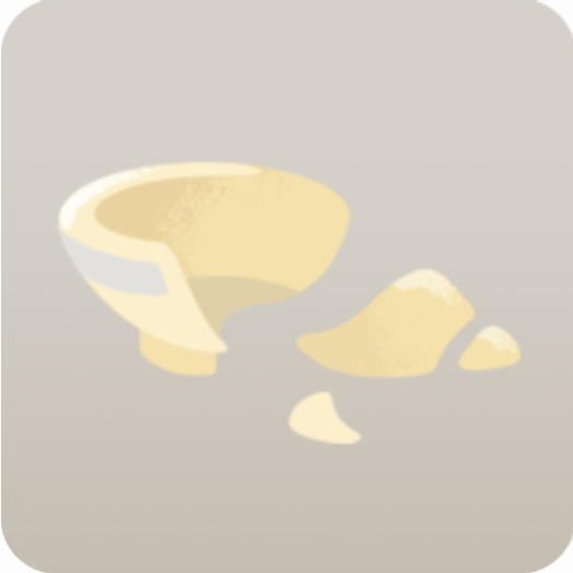 置きっぱなしの割れた茶碗