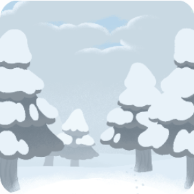 針葉樹の雪景色