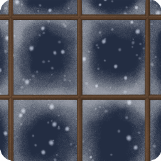 雪の見える窓・夜