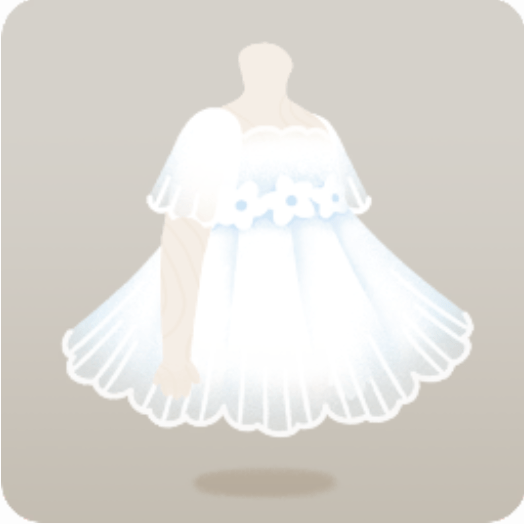 白い花のワンピース