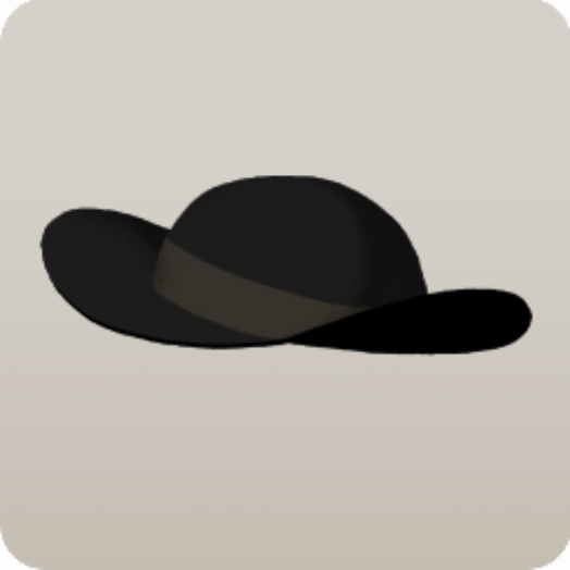 漆黒のキャペリンハット