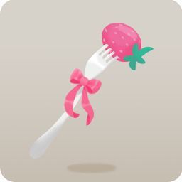 ピンクリボンの野苺フォーク