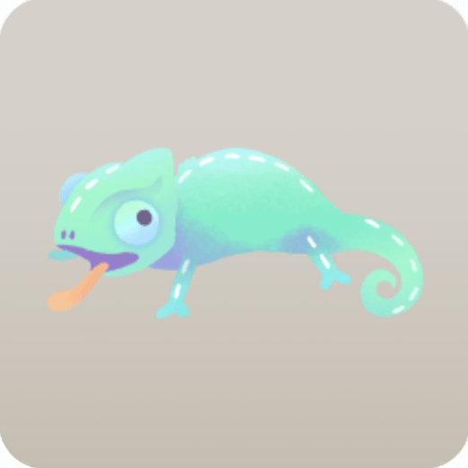 カメレオンのぬいぐるみ