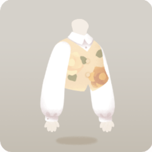 花柄ベストとシャツ