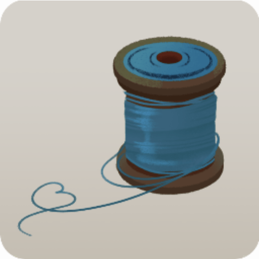 青い糸の小さな糸巻き