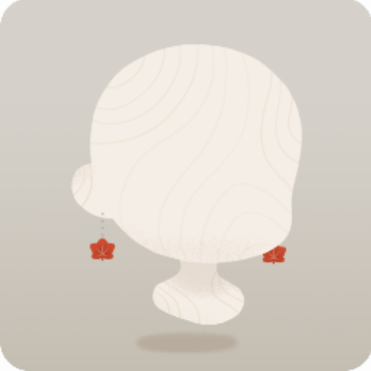 赤い楓のイヤリング