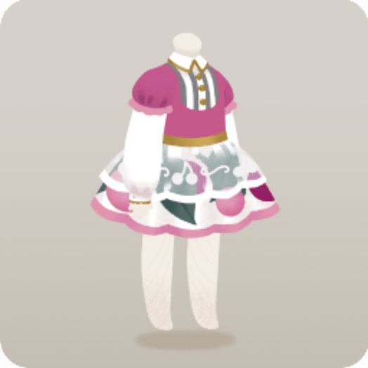 ピンクチェリードレス・ホワイト