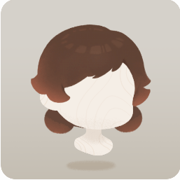 大きなおだんごをさげた髪