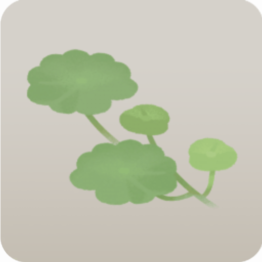 浮かぶ水草・手前デコ左