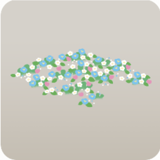 ドールハウスの小さな花畑