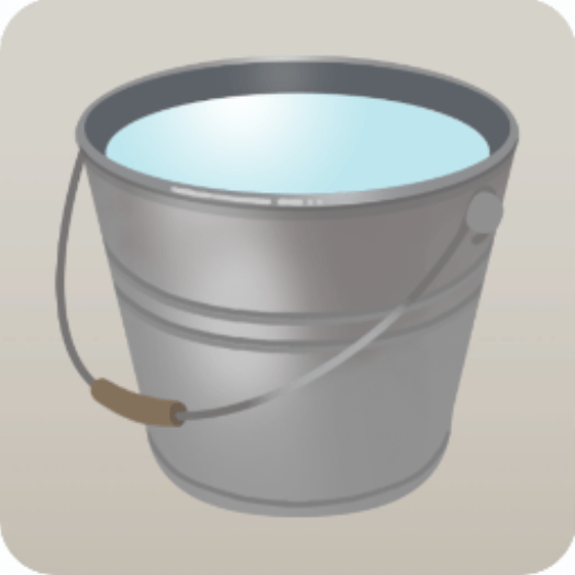 水のたまったバケツ