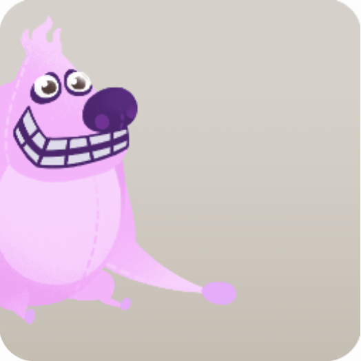 優しいピンク色のオーガぬいぐるみ