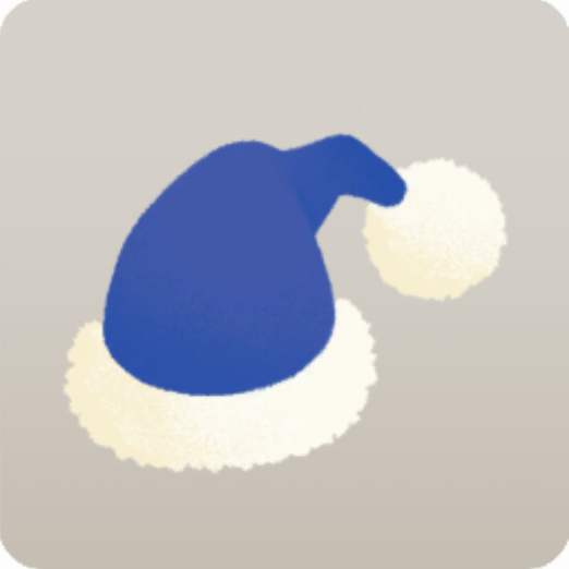 サンタ帽・ブルー