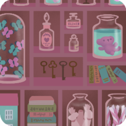 秘密のコレクションルームの棚