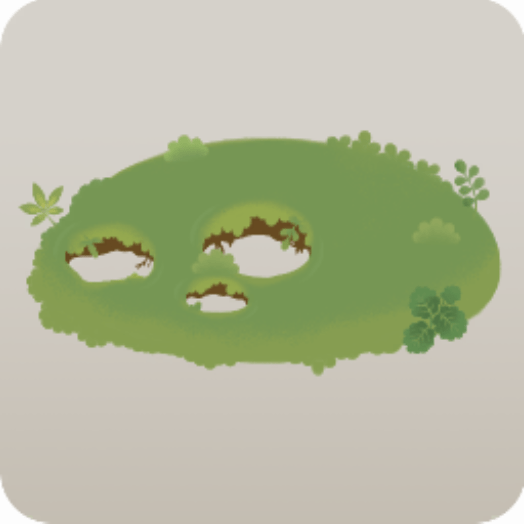 何かが穴をあけた地面