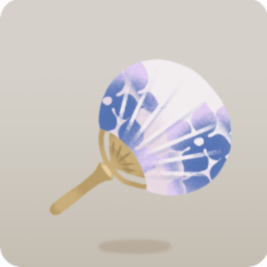 紫陽花柄のうちわ