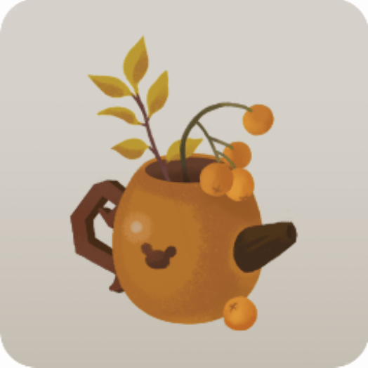 ティーポットだったどんぐり花瓶