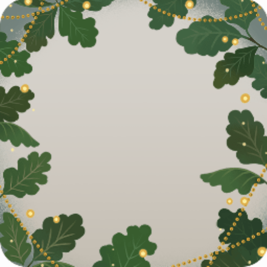 葉と小さな光のフレーム