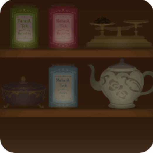 お茶を楽しむ道具棚