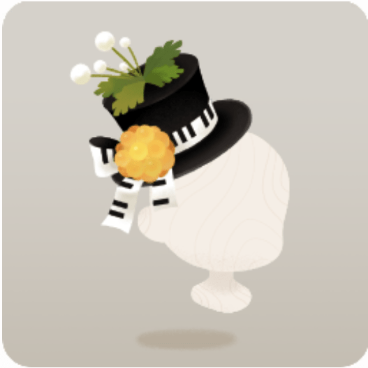 ピアノモチーフのシルクハット