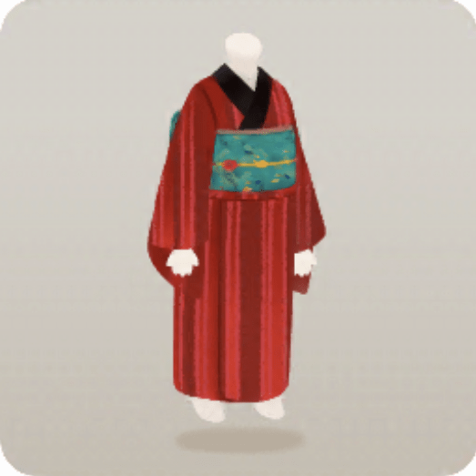 町娘の赤い着物