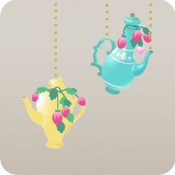 青と黄の野苺ティーポット