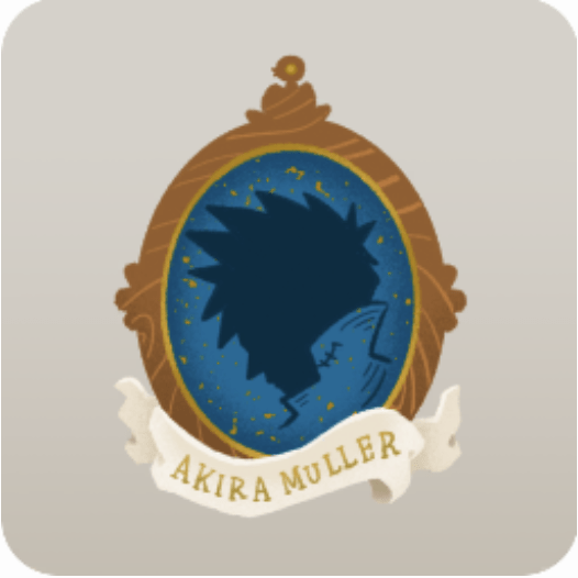 アキラ所長の肖像画のミニチュア