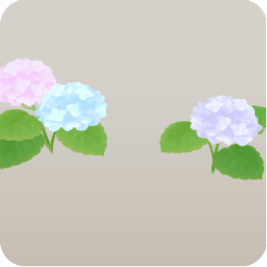 後方に咲く紫陽花