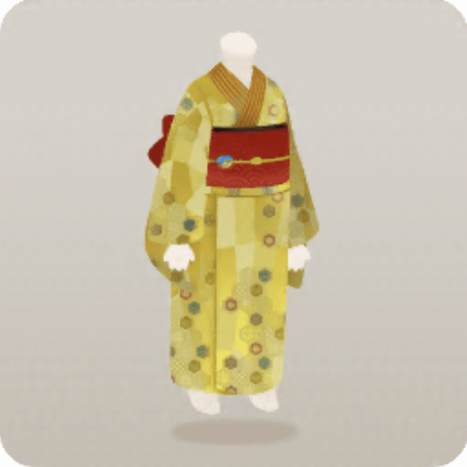 看板娘の黄色い着物