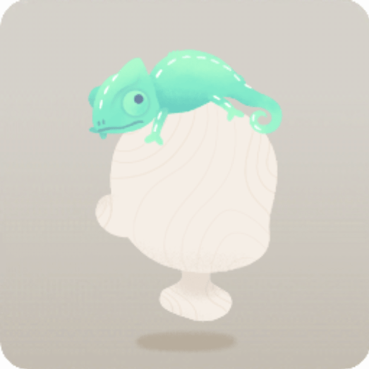 緑カメレオンのぬいぐるみ