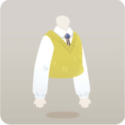 黄色いベストと白シャツ