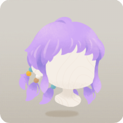 ウッドビーズの結び髪