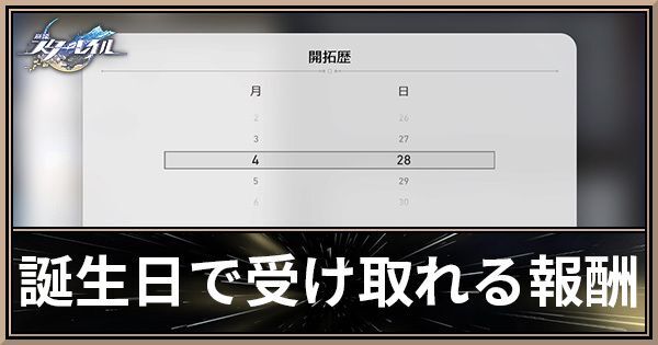 誕生日で受け取れる報酬