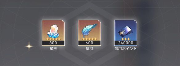 クリア報酬画面