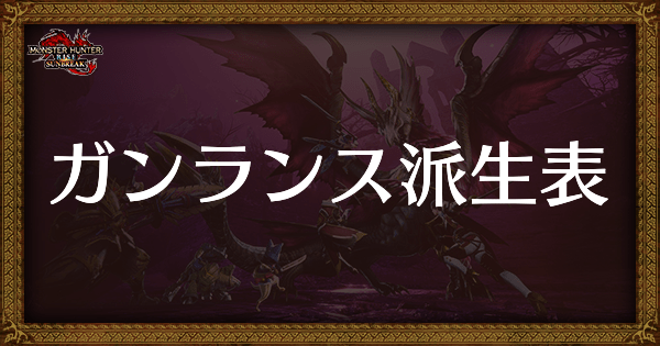 ガンランス派生表