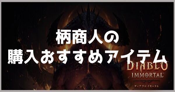 柄商人の購入おすすめアイテム